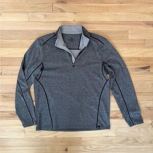 Prana Gray Zip Up Shirt Classic Knit Design